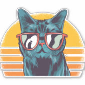 サンガカッコいいラスの猫 シール (正面)