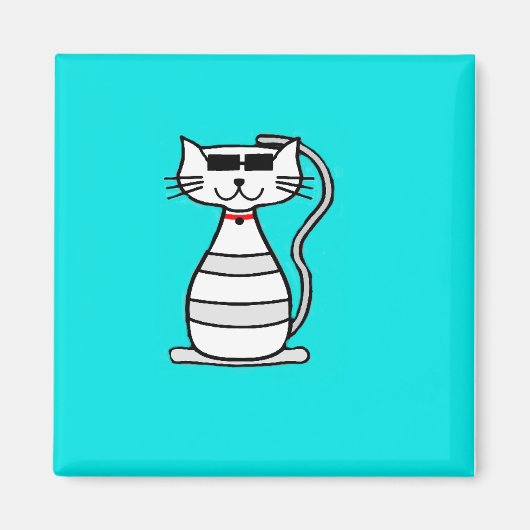 サンガカッコいいラスの猫 マグネット (正面)