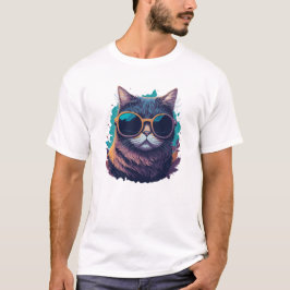 サンガカッコいいラスの猫 Tシャツ