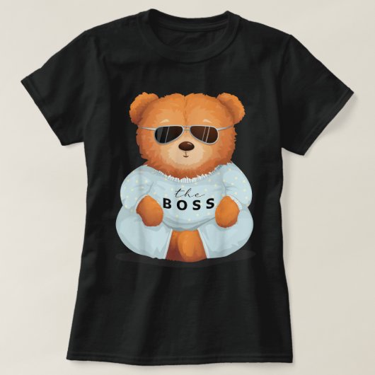 サンガカッコいいラス付きテディベアTeddy Lover, the B Tシャツ (デザイン正面)