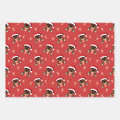 サンガカッコいいース付きサンタ・ベア赤いクリスマスプレゼント ラッピングペーパーシート (正面2)