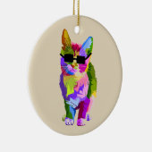 サンガクールスポップ・アートので作った猫アート セラミックオーナメント (右)