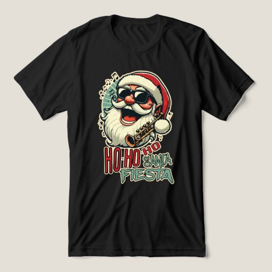 サンガクールス付きおもしろいサンタクロース – Ho-ho-ho トライブレンドTシャツ (デザイン正面)