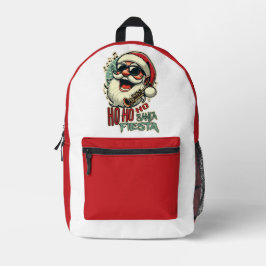 サンガクールス付きおもしろいサンタクロース – Ho-ho-ho プリントバックパック