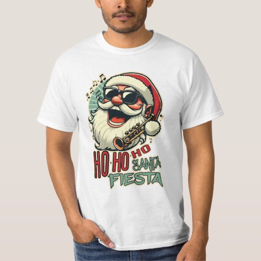 サンガクールス付きおもしろいサンタクロース – Ho-ho-ho Tシャツ (正面)