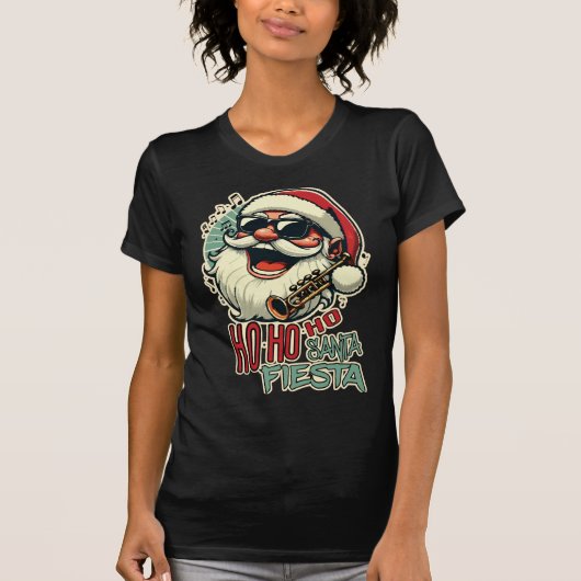 サンガクールス付きおもしろいサンタクロース – Ho-ho-ho Tシャツ (正面)