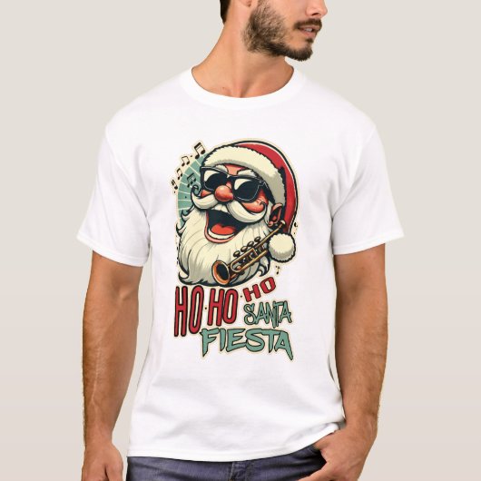 サンガクールス付きおもしろいサンタクロース – Ho-ho-ho Tシャツ (正面)