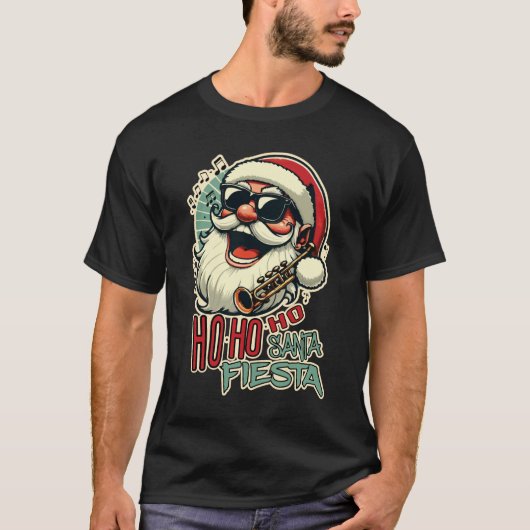 サンガクールス付きおもしろいサンタクロース – Ho-ho-ho Tシャツ (正面)