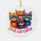 サンガクールラスで猫を囲むスタッフ|過去記事 セラミックオーナメント (正面)