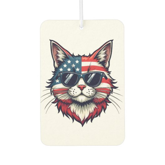 サンガクールラスとスマイルを着た愛猫 カーエアーフレッシュナー (正面)