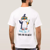 サンガクールラスとトロピカルドリンク付きペンギン Tシャツ (裏面)