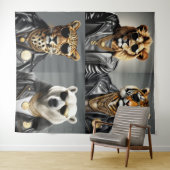 サンガクールラスとレザージャケットを備えた動物 タペストリー (インサイチュ(横))