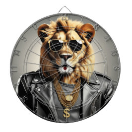 サンガクールラスとレザージャケットを備えた動物 ダーツボード