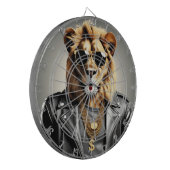 サンガクールラスとレザージャケットを備えた動物 ダーツボード (正面左)