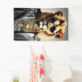 サンガクールラスとレザージャケットを備えた動物 横断幕 (インサイチュ)