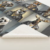 サンガクールラスとレザージャケットを着た動物 シェルパブランケット (3/4)