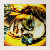 サンガクールラスの女性の道の反射 ジグソーパズル (横)