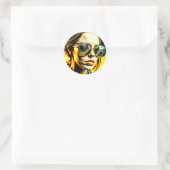 サンガクールラスの女性の道の反射 ラウンドシール (バッグ)