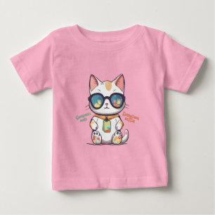 サンガクールラスをかぶった夏猫 ベビーTシャツ