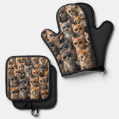 サンガクールラスをかぶった猫たち 鍋つかみ&鍋敷きセット (正面/裏面)