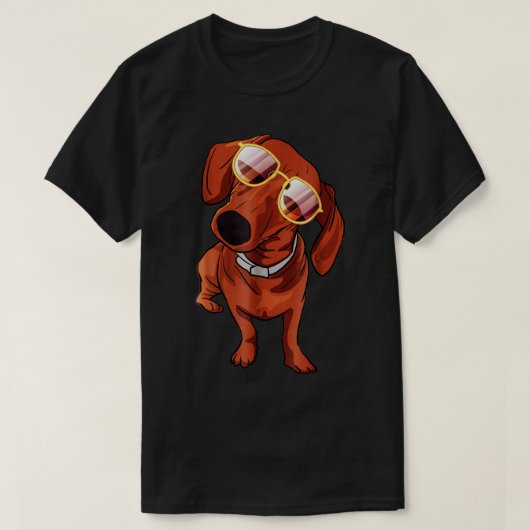 サンガクールラスを着たダシュント犬 Tシャツ (デザイン正面)