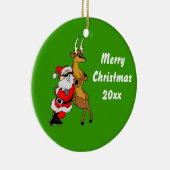 サンガクールラス付きサンタとトナカイ セラミックオーナメント (右)