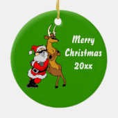 サンガクールラス付きサンタとトナカイ セラミックオーナメント (裏面)