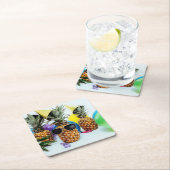 サンガクールラス付きパイナップル スクエアペーパーコースター (インサイチュ)