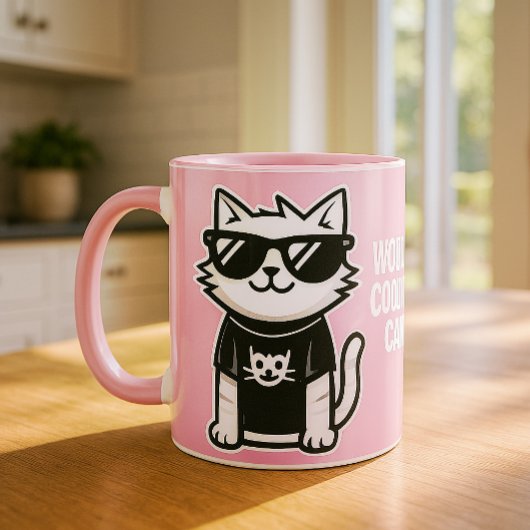 サンガクールースピンクの世界猫 マグカップ