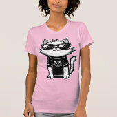サンガクールースピンクの世界猫 Tシャツ (正面)