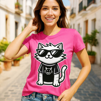 サンガクールースピンクの世界猫 Tシャツ