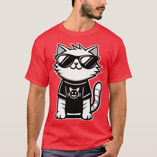 サンガクールースレッドの世界猫 Tシャツ (正面)