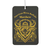 サンガスタイリッシュラスと帽子のゴールデンバイソン カーエアーフレッシュナー (正面)