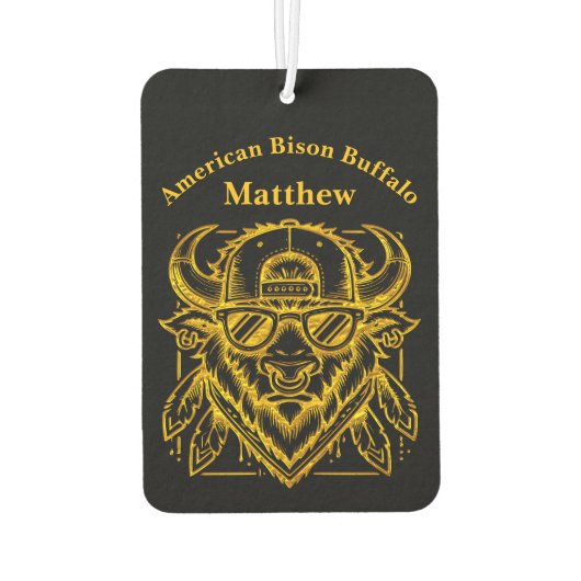 サンガスタイリッシュラスと帽子のゴールデンバイソン カーエアーフレッシュナー (裏面)