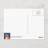 サンガストライプのラスと帽子をかぶったイエローキャット ポストカード (裏面)