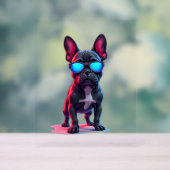 サンガフランスのラスを着たブルドッグサイエンスフィクションクール アクリルサイン (ニュートラル)