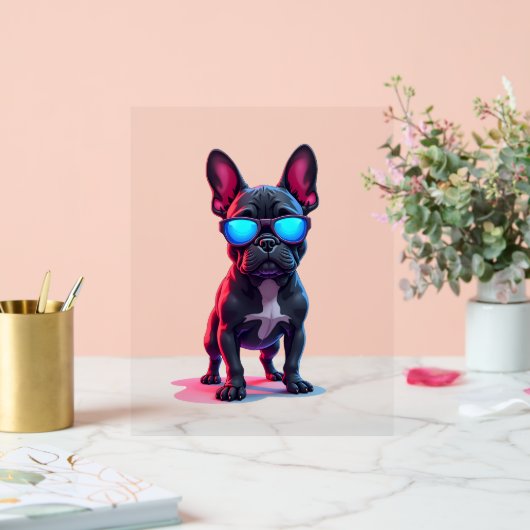 サンガフランスのラスを着たブルドッグサイエンスフィクションクール アクリルサイン (ウェディング)