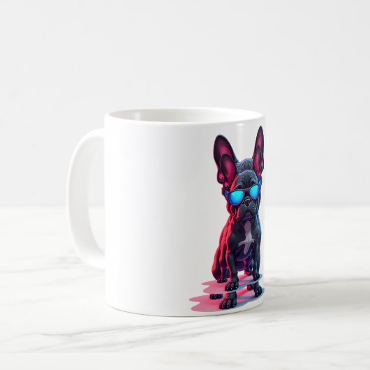 サンガフランスのラスを着たブルドッグサイエンスフィクションクール コーヒーマグカップ (正面左)