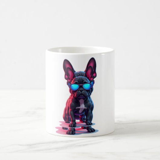 サンガフランスのラスを着たブルドッグサイエンスフィクションクール コーヒーマグカップ (中央)
