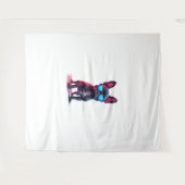 サンガフランスのラスを着たブルドッグサイエンスフィクションクール タペストリー (正面(横))