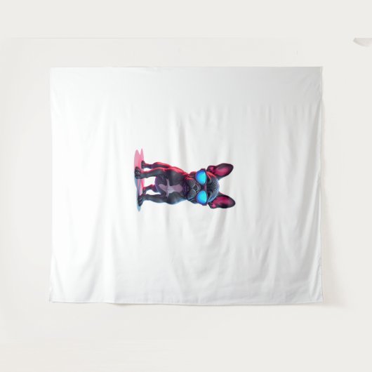 サンガフランスのラスを着たブルドッグサイエンスフィクションクール タペストリー (正面(横))