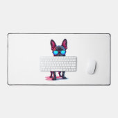 サンガフランスのラスを着たブルドッグサイエンスフィクションクール デスクマット (キーボード&マウス)