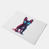 サンガフランスのラスを着たブルドッグサイエンスフィクションクール ドアマット (アングル)