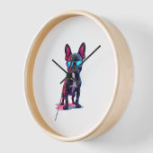 サンガフランスのラスを着たブルドッグサイエンスフィクションクール 壁時計 (傾斜)