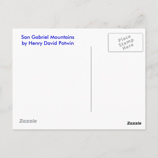 サンガブリエルマウンテンポストカード ポストカード (裏面)