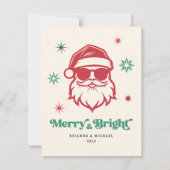 サンガメリーラスのレトロな星に輝くサンタ シーズンカード (正面)