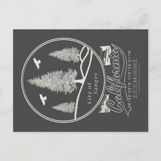 サンガーフレスノカリフォルニア ポストカード (正面)