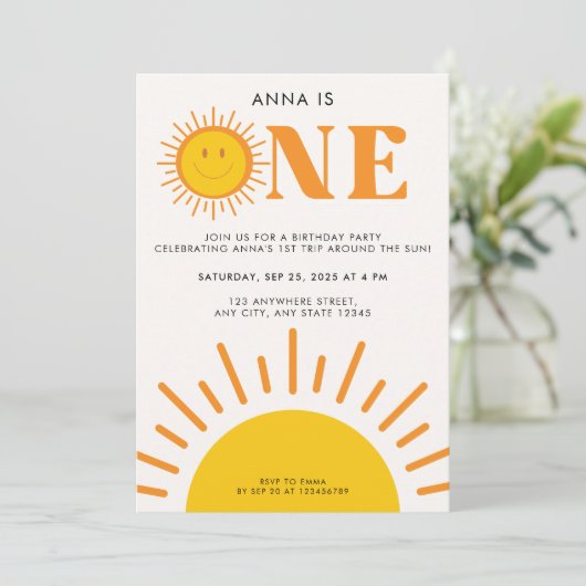 サンガールのまわりにの1歳の誕生日の最初の旅行 招待状 (スタンド正面)