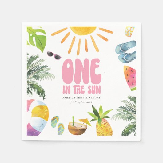 サンガール1st誕生日パーティーの1つ スタンダードカクテルナプキン (正面)