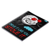 サンガ飛んでいるラス付きゴルフボおもしろいール ノートブック (左側)